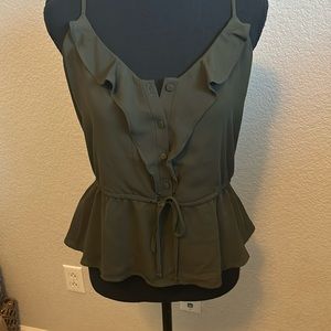 Express, dark green top